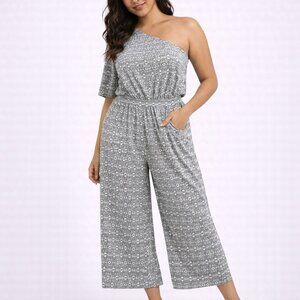 Anthropologie Maeve Jamie One Shoulder Cropped Wide Leg Jumpsuit - Size Extra Sm